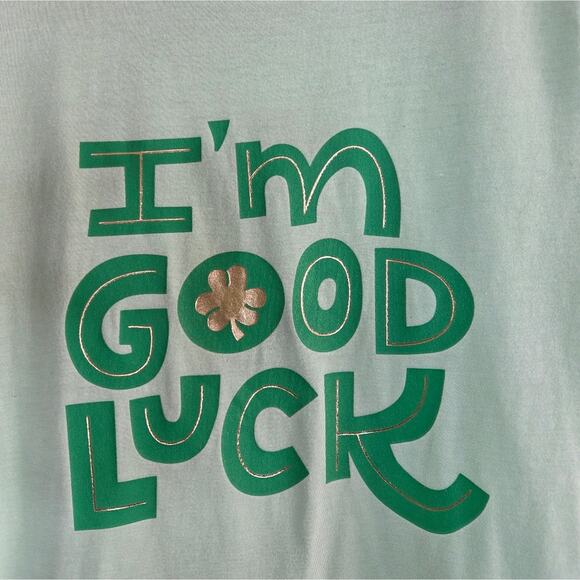 St Patrick's Day Pastel Green I'm Good Luck Leprechaun Clover T-shirt - Picture 4 of 10